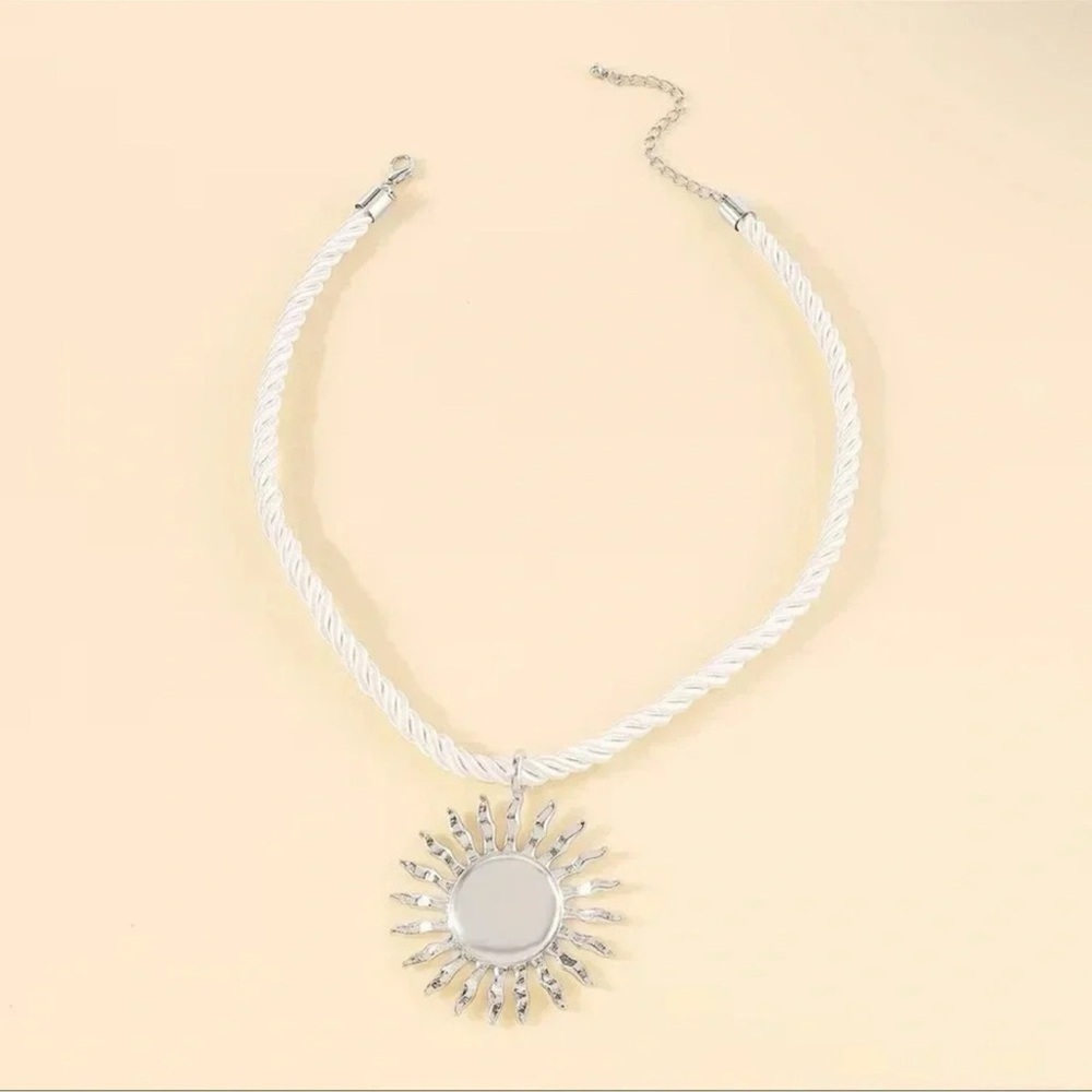 Celestial Silver Sunburst Necklace